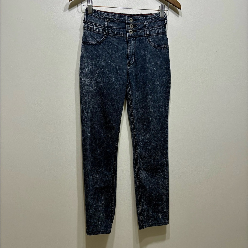 Moto Y2K Acid Wash High Rise Waist Skinny Leg Fit Stretch Denim Jeans Black